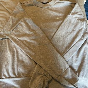 Grey mock neck running crew neck- Nike